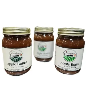The Farmhouse at Saccos Apple Butter 16 oz Jar - Rich & Creamy Fruit Spread for Toast & Pancakes
