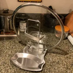 Stainless Steel Lid & Spoon Rest, Kitchen Utensil Holder, Modern Cookware Accessory for Home Dining Room Barbecue