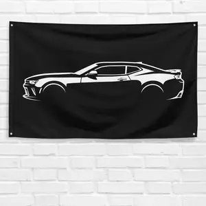 Unbranded & Handmade 3x5 ft Polyester Flag - 6th Gen Camaro SS Car Fan Decor, Room Decor, Garage Gift Wall Banner, Polyester Fabric, Birthday Gift Ideas