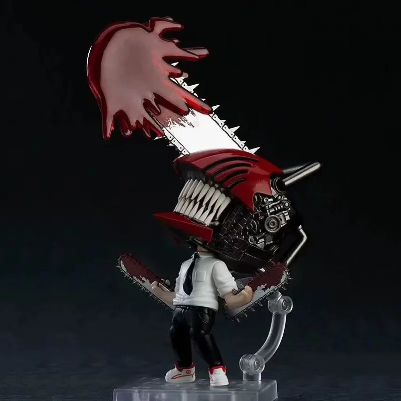 Chainsaw Man Denji & Pochita Plastic Action Figure, Movable Face-Changing Desktop Ornament Model for Anime Fans