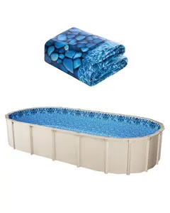 Oval Pool Liner, 12x24 Ft, Overlap Style, 54 Inch Wall Height, Durable Vinyl Construction, UV Resistant, Heavy-Duty Reinforced Liner for Above-Ground Oval Pools, Easy Install, Weather-Resistant Replacement Part