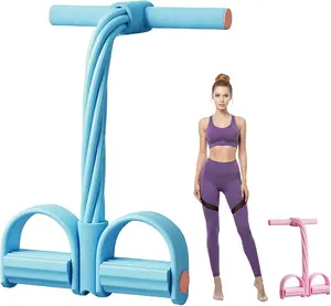 2026 New Upgrade 8 Tube Pedal Resistance Device with NBR Foam Srip, High-Elasticity Thickened Elastic Tubing, Home Gym Arm and Waist Training Pedal Band, for Abdomen, Waist, Arm, Leg