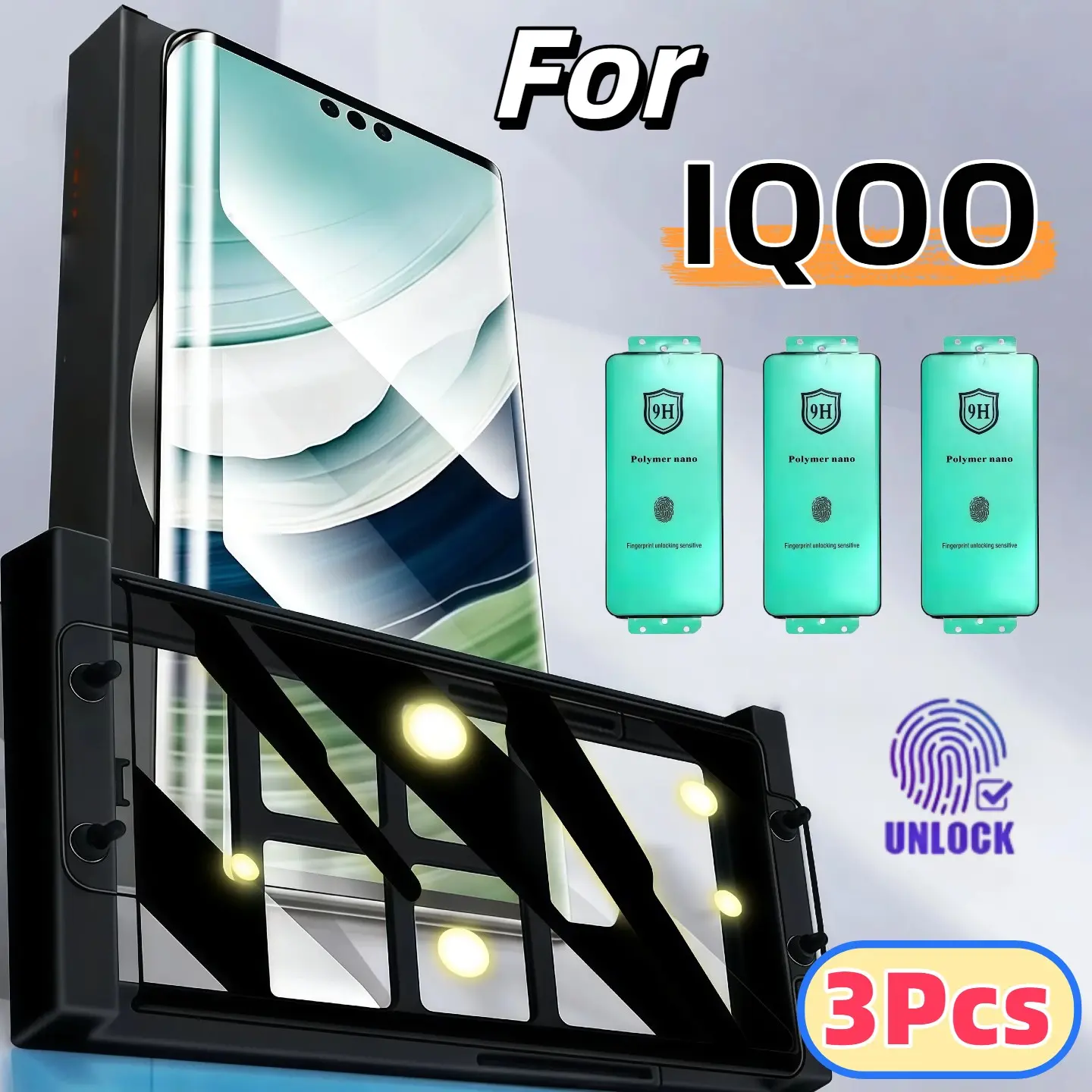 3-Pack High-Definition Ceramic Screen Protector for Vivo Iqoo 8pro/9pro/10pro/11pro/12pro/5pro, Easy Installation, Scratch-Resistant, Durable Protection