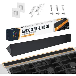 30" Slide In Range Gap Filler Kit, Slide-In Range Rear Gap Filler & Range Trim Kit, Universal Stove Gap Cover Between Stove and Wall Guard,  Cooktop Trim Kit for  &  Brands, Black