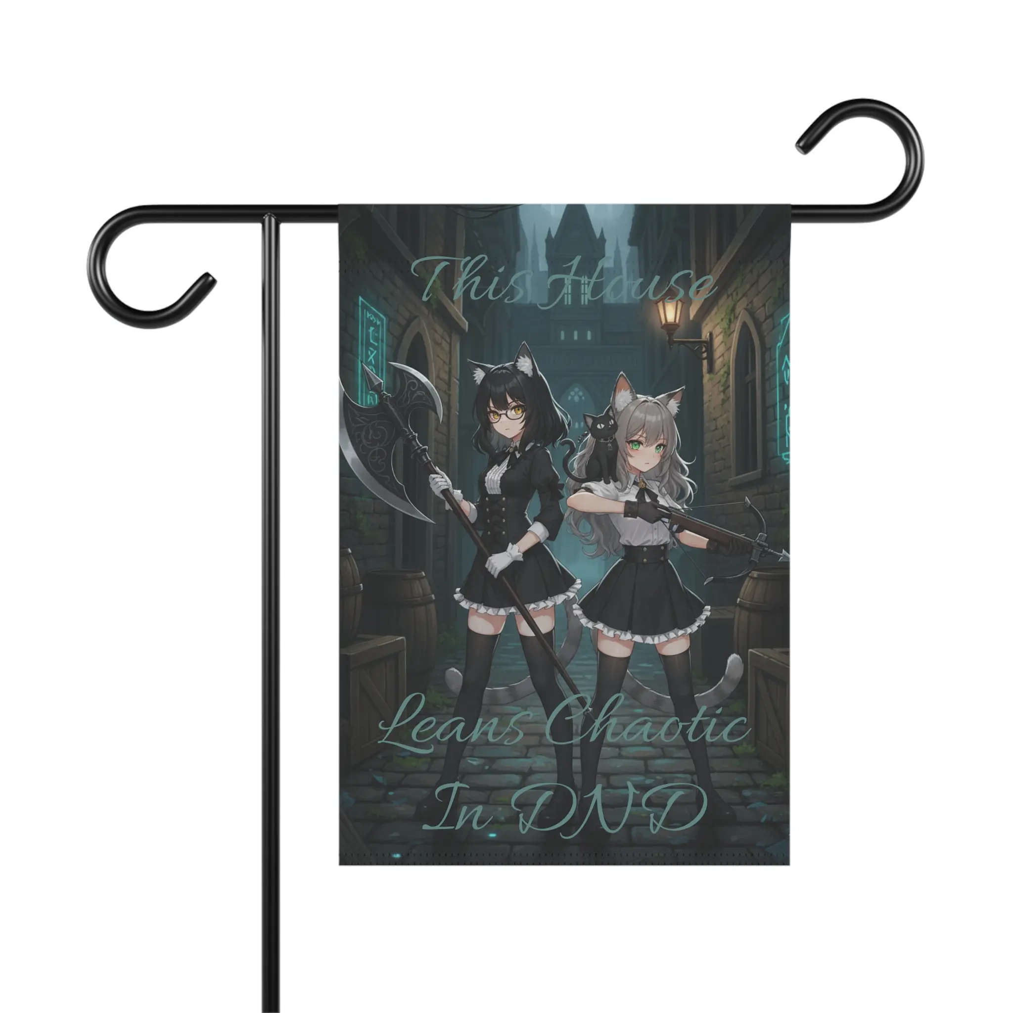 House Leans Neutral Banner for DND Fans, Cat Girls, and Mafia Lovers - Flag, Wall Art, Room Decor, DND Gift, RPG Banner