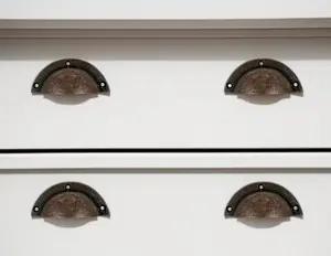 HomeRoots 635771 Distressed Bronze Metal Cup Drawer Pull Knobs - Set of 6