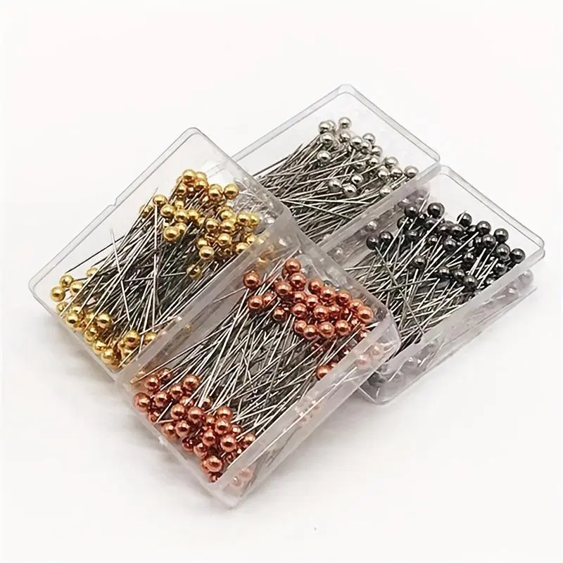[100pcs 4-color Positioning Needles] 100pcs Metal 4-color Positioning Needles, Sewing, Jewelry DIY Fixed Sewing Needles, Sewing Tools