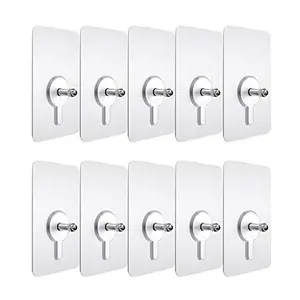 20 pieces - Screw stickers protruding by 10mm - Acrylic 6*6 universal type - Adhesive wall nails for hanging posters without marks - Rod wall hooks - Durable and practical - Transparent and strong adhesive screws for wall nails