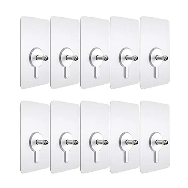 20 pieces - Screw stickers protruding by 10mm - Acrylic 6*6 universal type - Adhesive wall nails for hanging posters without marks - Rod wall hooks - Durable and practical - Transparent and strong adhesive screws for wall nails