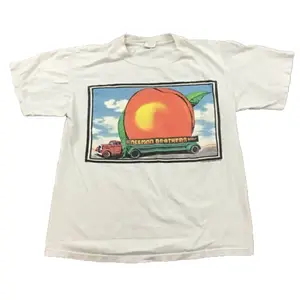 The Allman Brothers Band Eat a Peach Album White T-Shirt Fullsize Casual Cotton Fabric Menswear