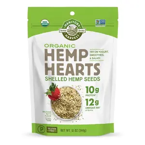 Manitoba Harvest Organic Hemp Hearts, 12oz, 10g Plant Based Protein and 12g Omega 3 & 6 per Srv, Smoothies, yogurt & salad, Non-GMO, Vegan, Keto, Paleo, Gluten Free