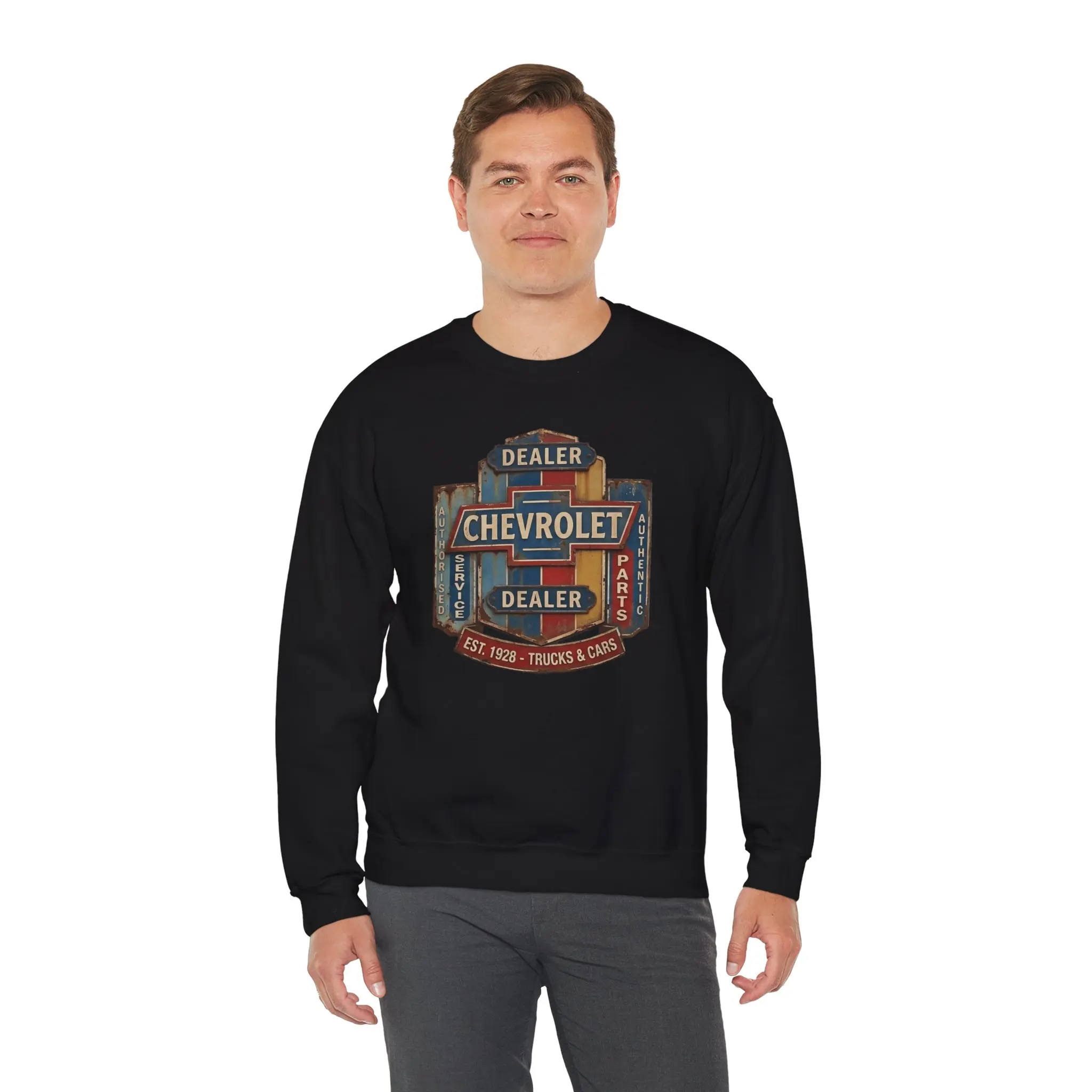 Chevrolet Dealer Logo Sweatshirt | Vintage Fuel Sign