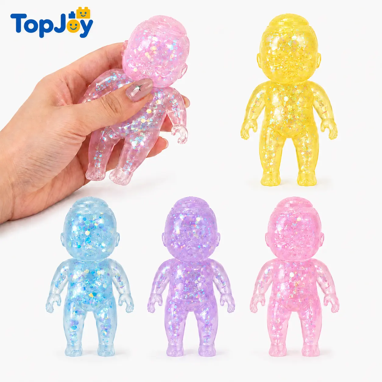 TopJoy New Baby Squishy Toy, MID-YEAR SALE, Gift for Dad, Glitter Stress Relief Fidget Toy, Soft Stretchy Sensory Squishy for Kids & Adults