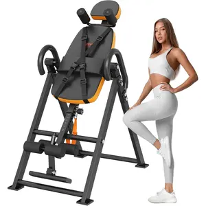 VEVOR Inversion Table, 300lbs Capacity Heavy Duty Inversion Table, Decompression Back Stretcher Machine, Strength Training Equipment with Headrest, Ankle Lock, Adjustable Protective Belt
