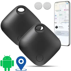 [2-Pack] Smart Tag Finder for Android, Work with Google Find My Device, Global Tracking with No Monthly Fees & No SIM Card, Anti-Lost Bluetooth Tracker for Keys, Wallet, Backpack, Luggage & Bike, Long Battery Life, Easy Setup, 2 Pack Black