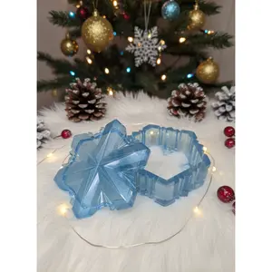 Resin Snowflake Jar Handcrafted Translucent Canister for Seasonal Décor and Functional Storage Winter Charm Organiser