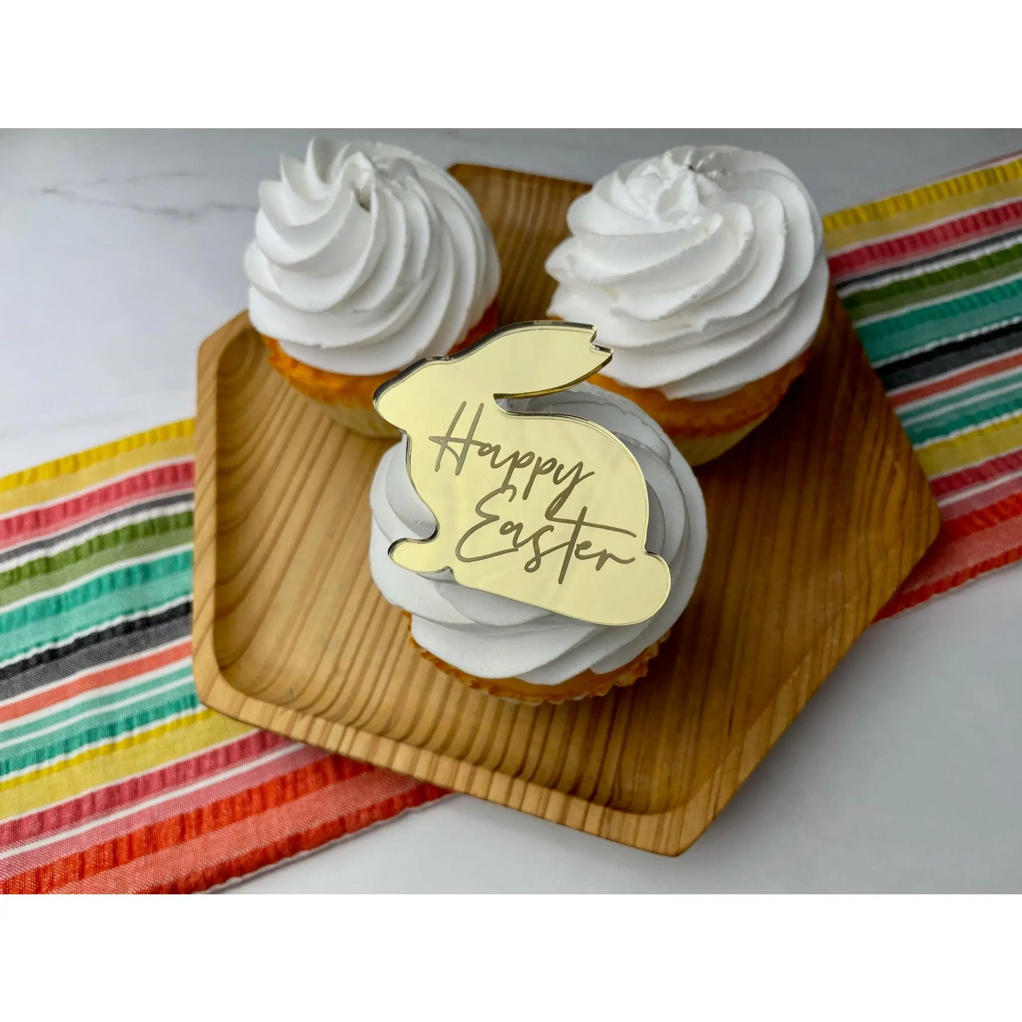 Happy Easter Bunny Cupcake Charmv| Medallions| Cupcake Topper (Sets of 6)
