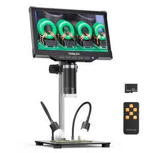 TOMLOV DM10 10.1" Digital Microscope: 1080P 1200X HD IPS Coin Microscope Magnifier for Error Coins with Light, 16MP LCD Soldering Microscopes for Adults with Screen, PC View, 32GB