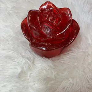 Epoxy Resin Rose Jewelry Box Trinket Box - Elegant Rose Design for Home Decor & Practical Storage - Safe Stylish Display for Small Accessories