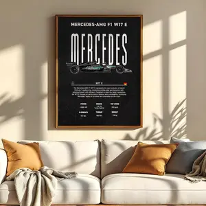 [Racing Decor - Sale Up To 40%] [Unframe] Mercedes AMG F1 W17 Poster, Formula Racing Infographic Wall Art, Motorsport Car Design Print, Modern Decor, Gift for Fans