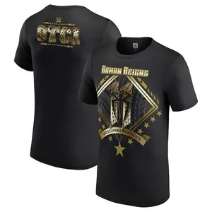 Men's Black Roman Reigns 11 WrestleMania Main Events T-Shirt, Fashion Cotton, Full Colors, Full Sizes, For Men, For Women