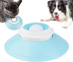 Dog Cat Licks Toys for Liquid Food Anxiety Relief Slow Feeder Lick Ball Treat Dispenser Non-Slip Design Enrichment Toys for Pets