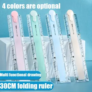 1pc，2pcs，4pcs Multi-functional folding ruler 4 colors are optional, the scale is clear, and the folding design is easy to carry Geometric drawing drawing folding ruler