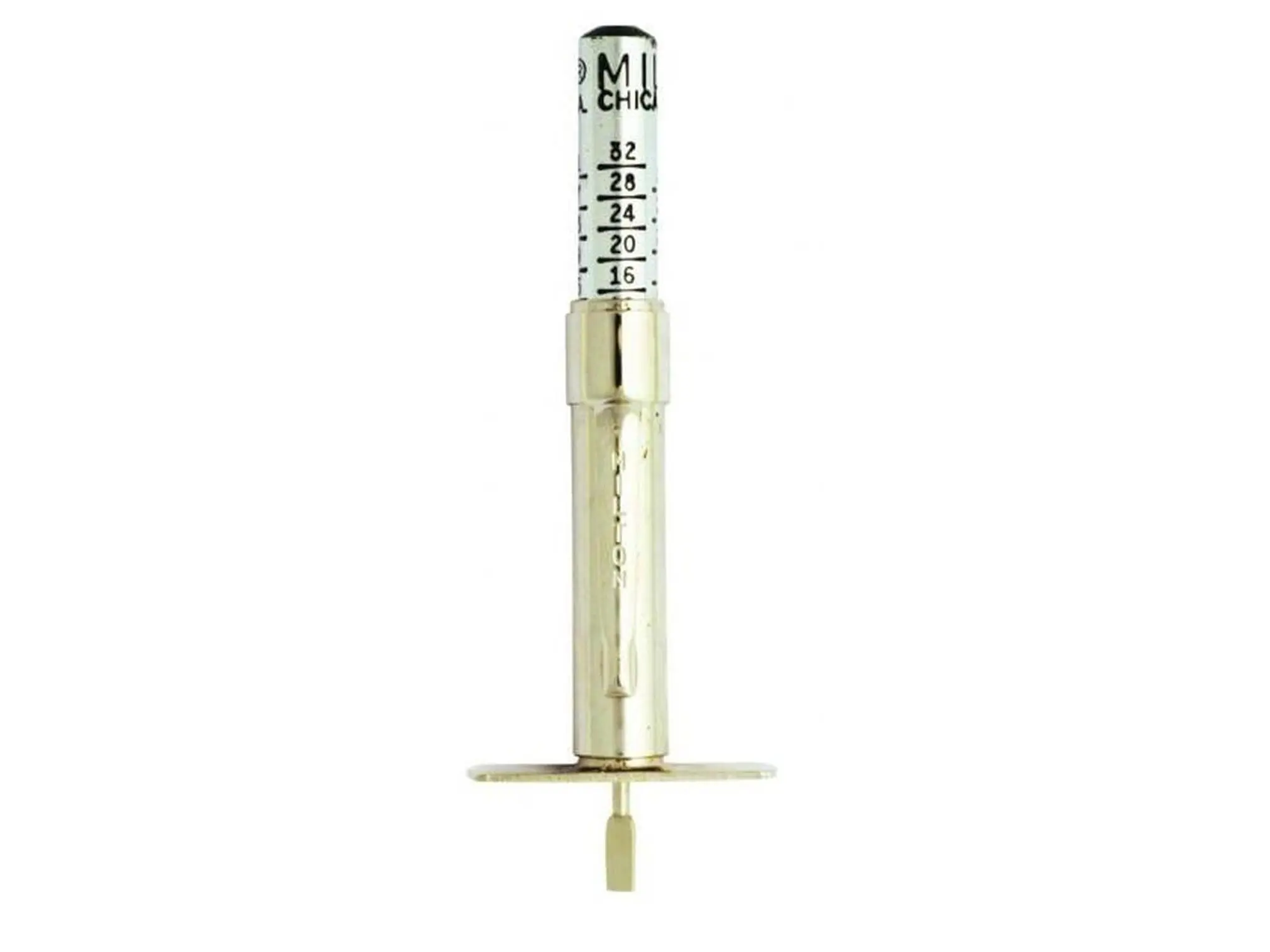 Milton MI448 Aluminum Tire Tread Depth Gauge - 0 to 1 in Range, Calibrated for 0 to 1 in, 1/32 in. Markings, Handy Pocket Clip