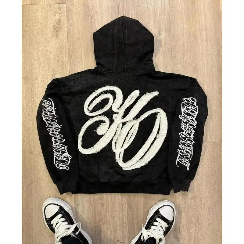 Y2k Sacred Cross Embroidery Hoodie Streetwear Men Trend Hip Hop Patchwork Zip Up Hoodies Black Sweatshirt Loose Jacket Clothing Can be used with raincoat Y2k Sacred Cross Embroidery Hoodie Streetwear Men Trend Hip Hop Patchwork Zip Up Hoodies Black Sweatshirt Loose Jacket Clothing Can be used with raincoat