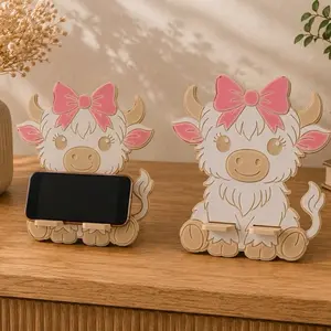 Highland Cow Phone Holder, Cellphone Mount Accessory