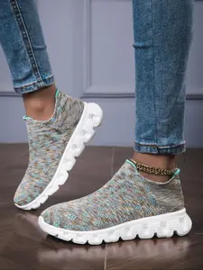 Women's Fashionable Ditsy Floral Pattern Slip on Sneakers, Casual Comfortable Breathable Sports Shoes, Female All-match Round Toe Running Shoes for Daily Wear