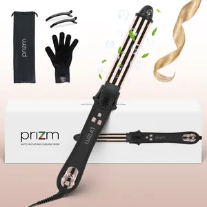 Prizm 1.25"/32mm Professional Comfort Automatic Rotating Hair Curler for Beach Waves Straight Hair Waver Travel Dual Voltage  Hair Styling Crimper Curling Irons Wand