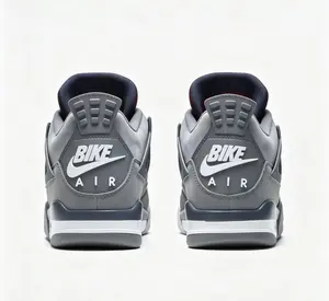 Monotone Grey Nubuck Mesh Mid Top Unisex Skate Sneakers White Midsole Accent Cushioned Rubber Sole