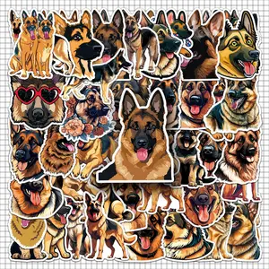 German Shepherd Dog Pattern Sticker, 100pcs/2 Sets Cartoon Animal Decorative Sticker, Decals for Water Bottle, Laptop, Phone Case, Scrapbooking, Ornaments