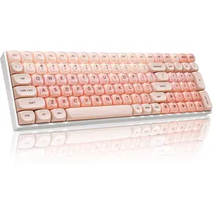 ZH100 Foundation Mechanical Keyboard,98%  Creamy Keyboard with Number Pad,Full Size Gaming Keyboard Cute,Jelly MOA Profile Round Keycaps,Creamy Sounding Linear Switches,PC Gaming