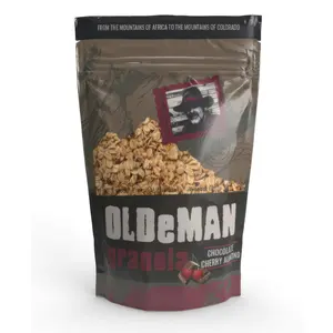 Olde Man Granola Gluten Free Granola - Non-GMO Healthy Granola Cereal - Soft Whole Grain Oats, Butter, Brown Sugar - Handmade in Colorado (Cherry Chocolate Almond, 12oz Pack)