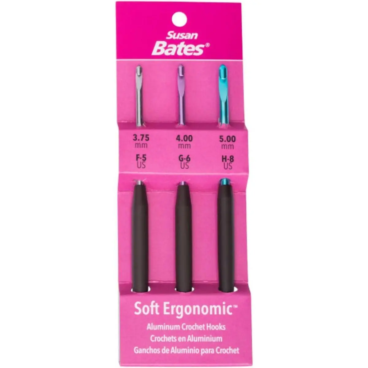 Silvalume Soft Ergonomic Crochet Hook Set-Sizes F5/3.75mm, G6/4mm, And H8/5mm 12693