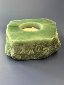 Green Quartz Crystal Candle Holder