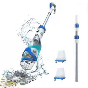 【Spring Cleaning】Enhulk New Upgrade PC18 Pool Vacuum for Above Ground Pool with Telescopic Pole, Running time up to 1H, Handheld Design with Powerful Suction up to 18.5 gallon/min Ideal for Leaves, Debris