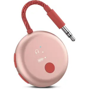 Soundjet r1 airplane bluetooth adapter for headphones airpods travel flight aptx adaptive 20h battery wireless audio transmitter with qualcomm chipset pink