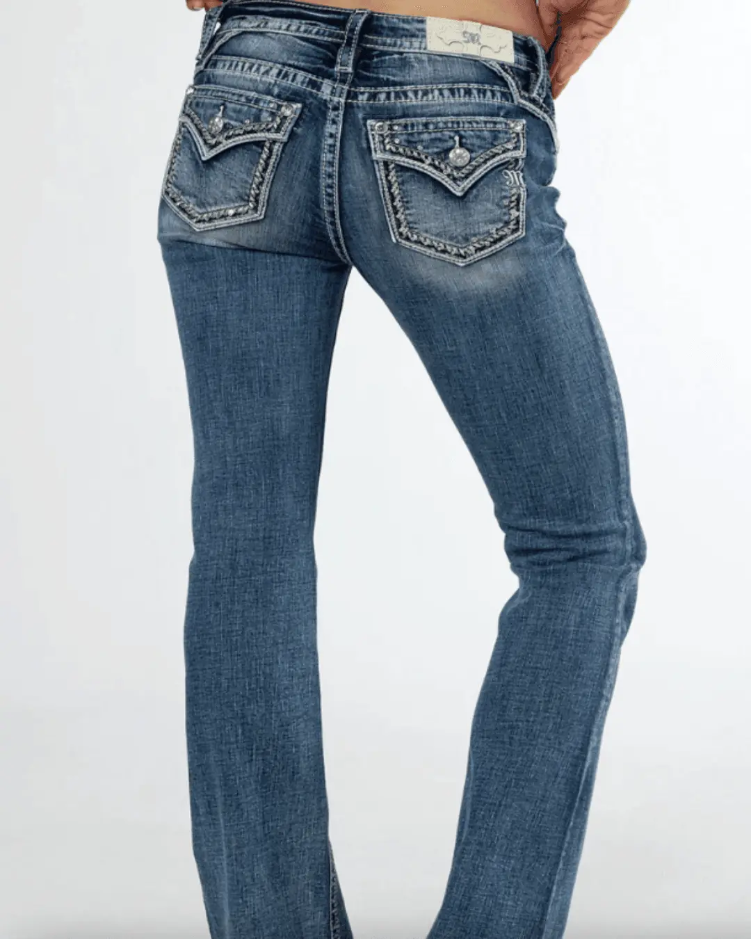 Miss Me Women's Looped In Sparkle Embroidered Mid-Rise Bootcut Jeans M9269B