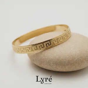 Cleo Greek Key Gold Bangle | BNG009