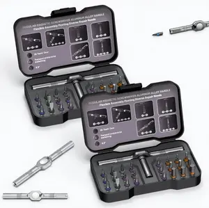 2 Set 24 in 1 Dly Screwdriver Set Magnetic Compact and Portable Ratchet Screwdriver, Mini Screwdriver Set, Ratcheting Allen Wrench Set, Removable Self-Assembly Precisio for Pc Mobile Bicycle (Black) repair work autorepair kit Tool Set with Case Tool Box