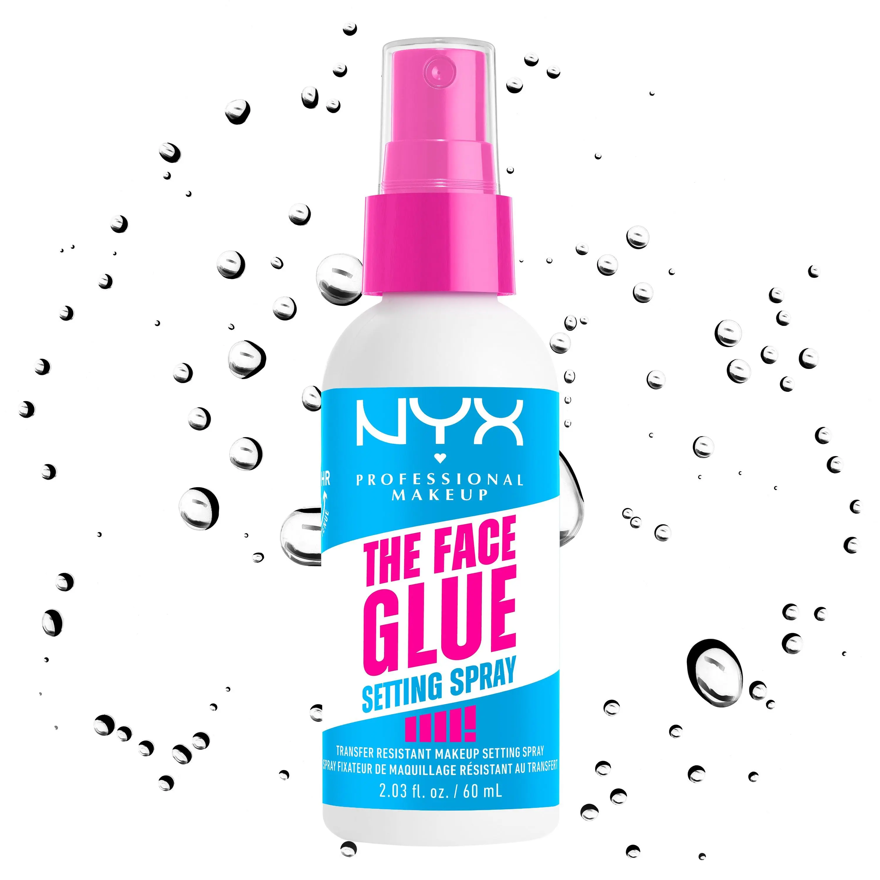 The Face Glue Setting Spray, Up to 24HR Hold with Light Weight and Non-sticky Finish, 2 fl Oz, NYX Professional Makeup The Face Glue Setting Spray, Up to 24HR Hold with Light Weight and Non-sticky Finish, 2 fl Oz, NYX Professional Makeup