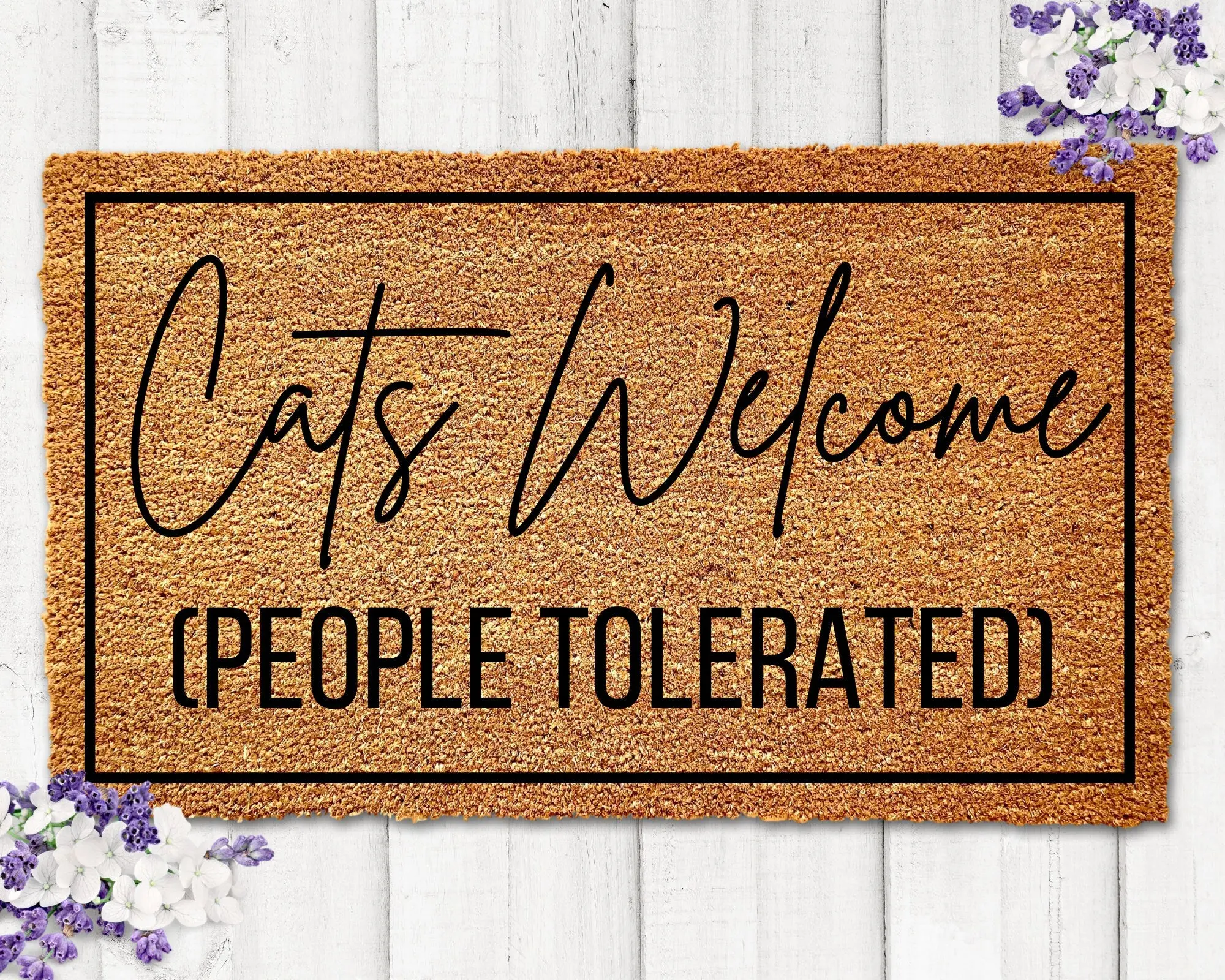 Cats Welcome People Tolerated Doormat, Cat Lover Gift, Cat Welcome Mat, Funny Doormat, Funny Cat Doormat, Cat Door Mat, Cat Owner Gift Idea