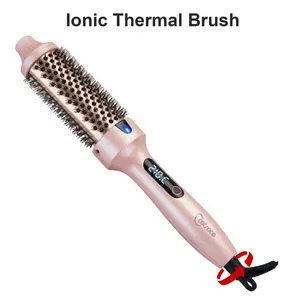 Cotsoco Ionic Thermal Brush, 1.5" Negative Ion Heated Brush Hair Styling Tools with 6 Temperature Settings, Auto Power Off, Gift for Women