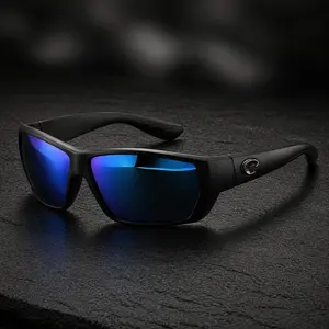 Costaego Polarized Sunglasses UV400 Blue Mirror Lens Wraparound Sport Sunglasses Anti Glare Outdoor Eyewear for Fishing Driving Cycling Hiking Lightweight