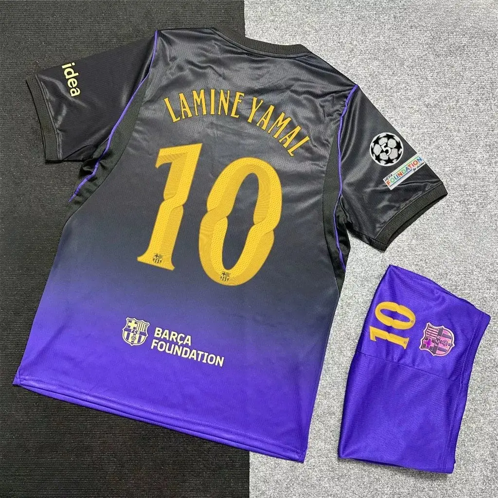 Lamine Yamal #10 Black and Purple Barcelona Home Laliga 2026/27 Football Jersey | Unisex Breathable Quick Dry Soccer Shirt - Personalized on Request
