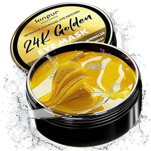 24K Gold Under Eye Patches for Dark Circles: 60 PCS Golden Hydrogel Eye Pads - Under Eye Mask for Puffy Eyes, Wrinkles and Bags - Anti-Aging Collagen Skincare - Brightening, Hydrating and Refreshing