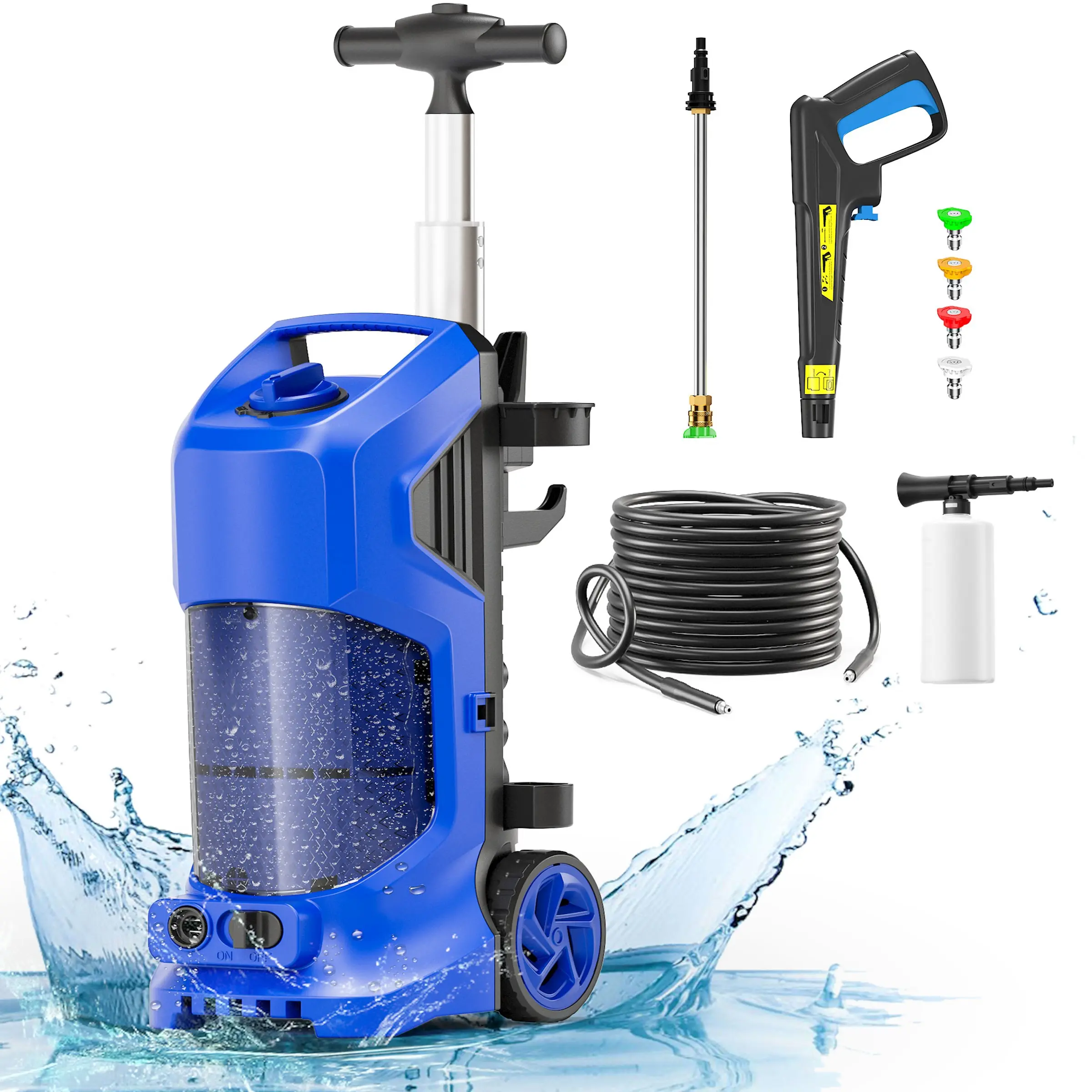 4200PSI MAX 3.6GPM Home Electric Pressure Washer, Portable Power Jet Cleaner Equipped with 25FT Reinforced High Pressure Hose, Full Nozzle Set, Foam Cannon and Soap Tank for driveway, fence, car wash, home, outdoor, sidewalk, window, porch